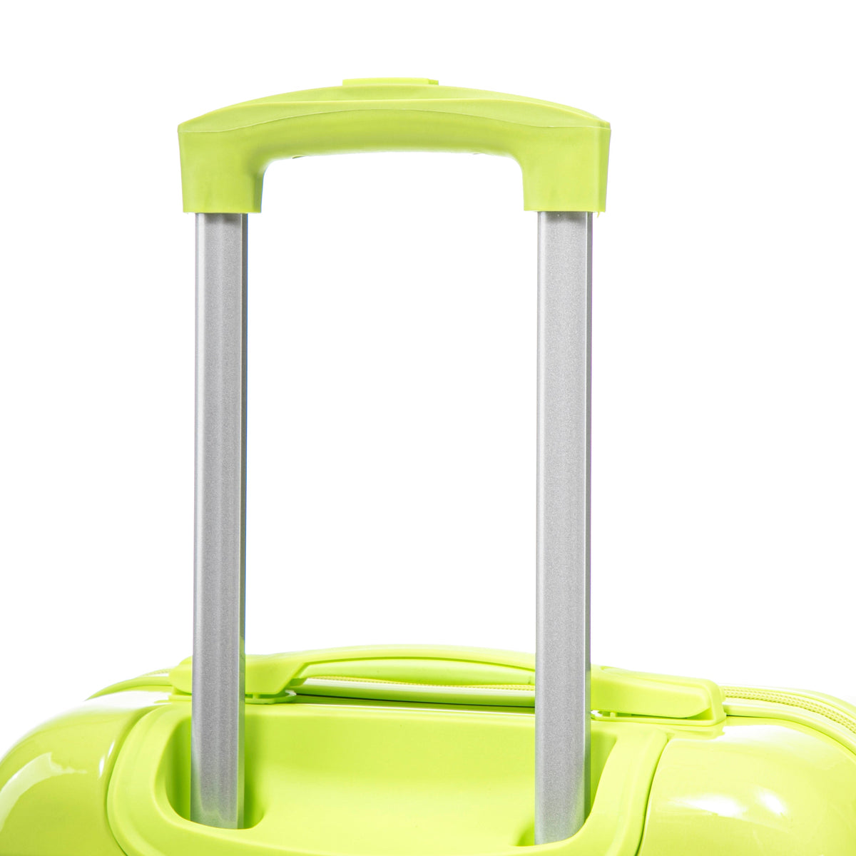 HouseOfZazla 2-piece polycarbonate spinner wheel luggage set with lock in green and yellow