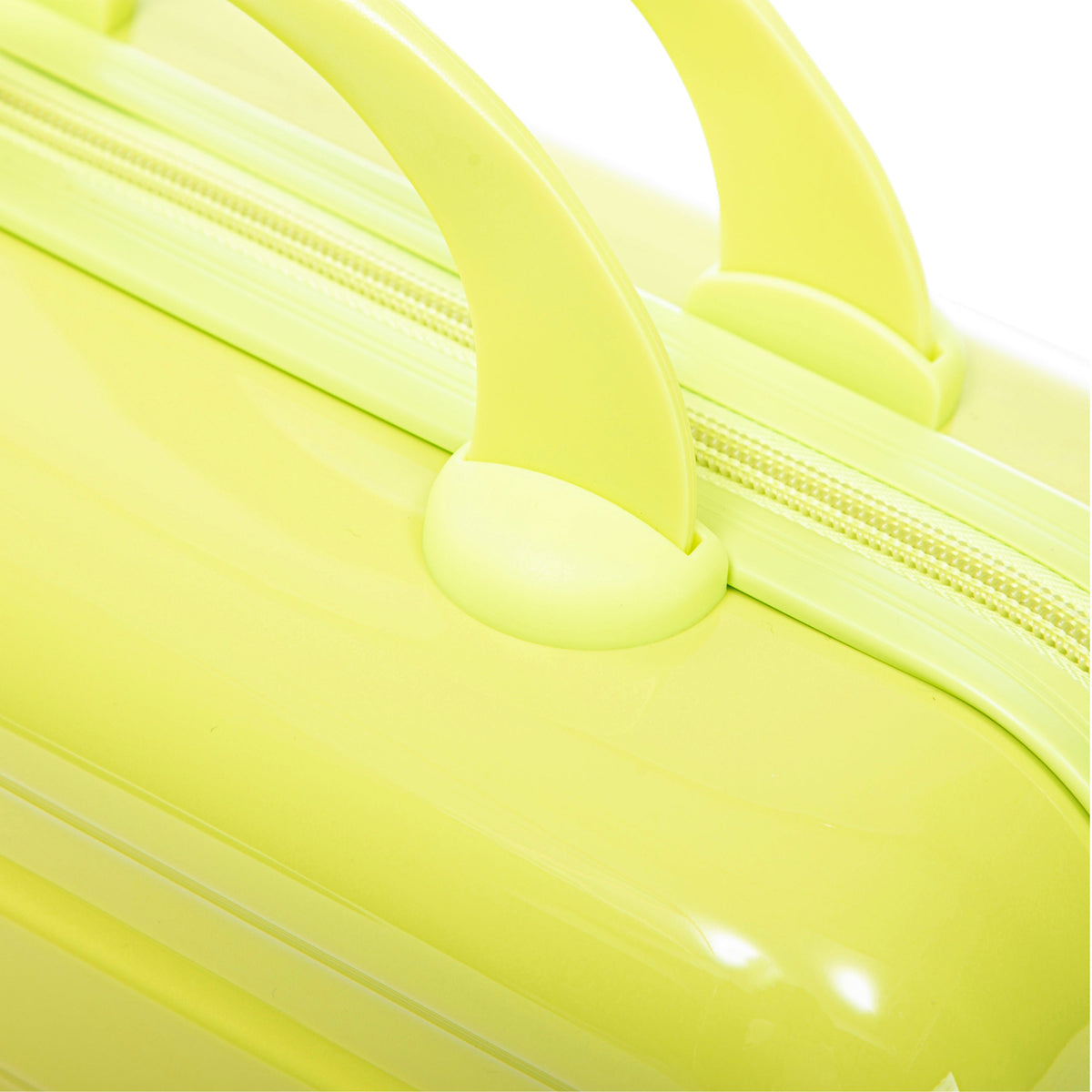 HouseOfZazla 2-piece polycarbonate spinner wheel luggage set with lock in green and yellow