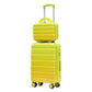 HouseOfZazla 2-piece polycarbonate spinner wheel luggage set with lock in green and yellow