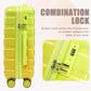 HouseOfZazla green and yellow 2-piece polycarbonate spinner wheel luggage set with lock