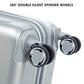 HouseOfZazla 3-piece silver ABS spinner wheel luggage set with combination lock