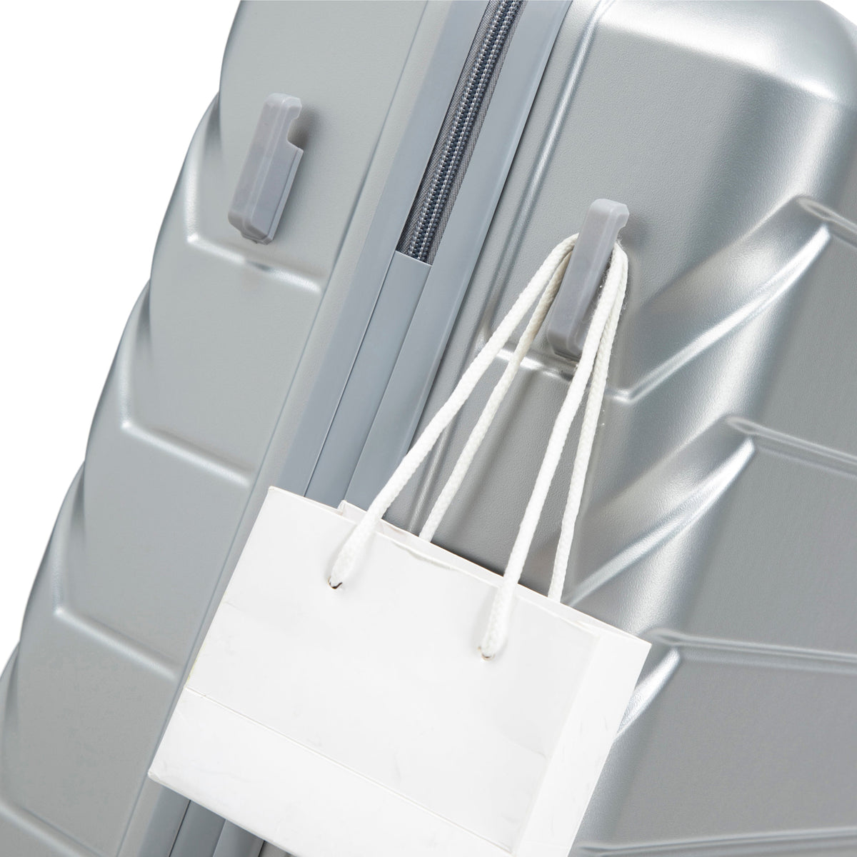 HouseOfZazla 3-piece silver ABS spinner wheel luggage set with combination lock