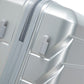 HouseOfZazla 3-piece silver ABS spinner wheel luggage set with combination lock