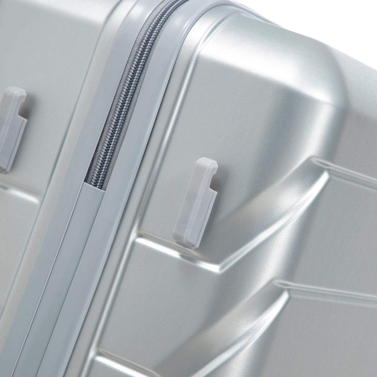 HouseOfZazla 3-piece silver ABS spinner wheel luggage set with combination lock