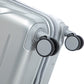 3-piece HouseOfZazla ABS spinner wheel luggage set in silver with combination locks