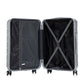 HouseOfZazla 3-piece silver ABS spinner wheel luggage set with combination lock