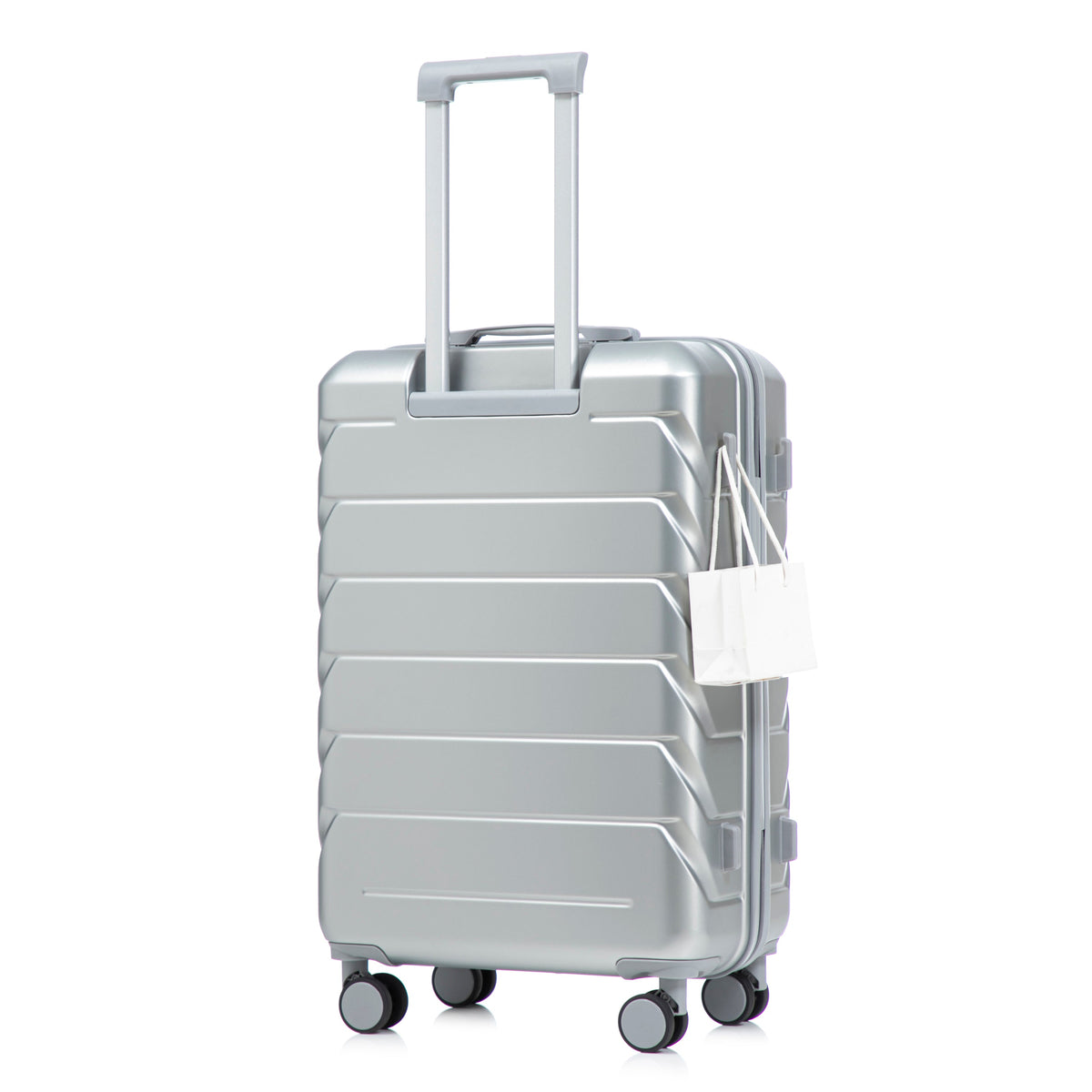 HouseOfZazla 3-piece silver ABS spinner wheel luggage set with combination lock