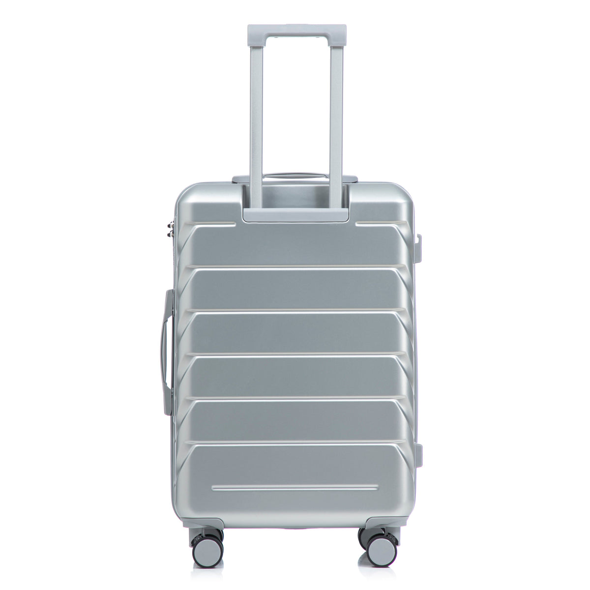 HouseOfZazla 3-piece silver ABS spinner wheel luggage set with combination lock