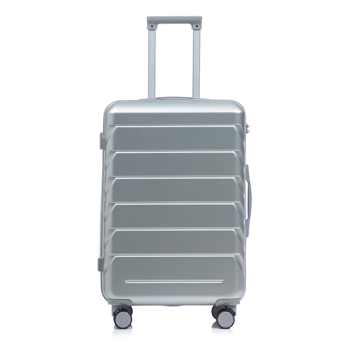 HouseOfZazla 3-piece silver ABS spinner wheel luggage set with combination lock