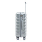 HouseOfZazla silver 3-piece ABS spinner wheel luggage set with combination lock