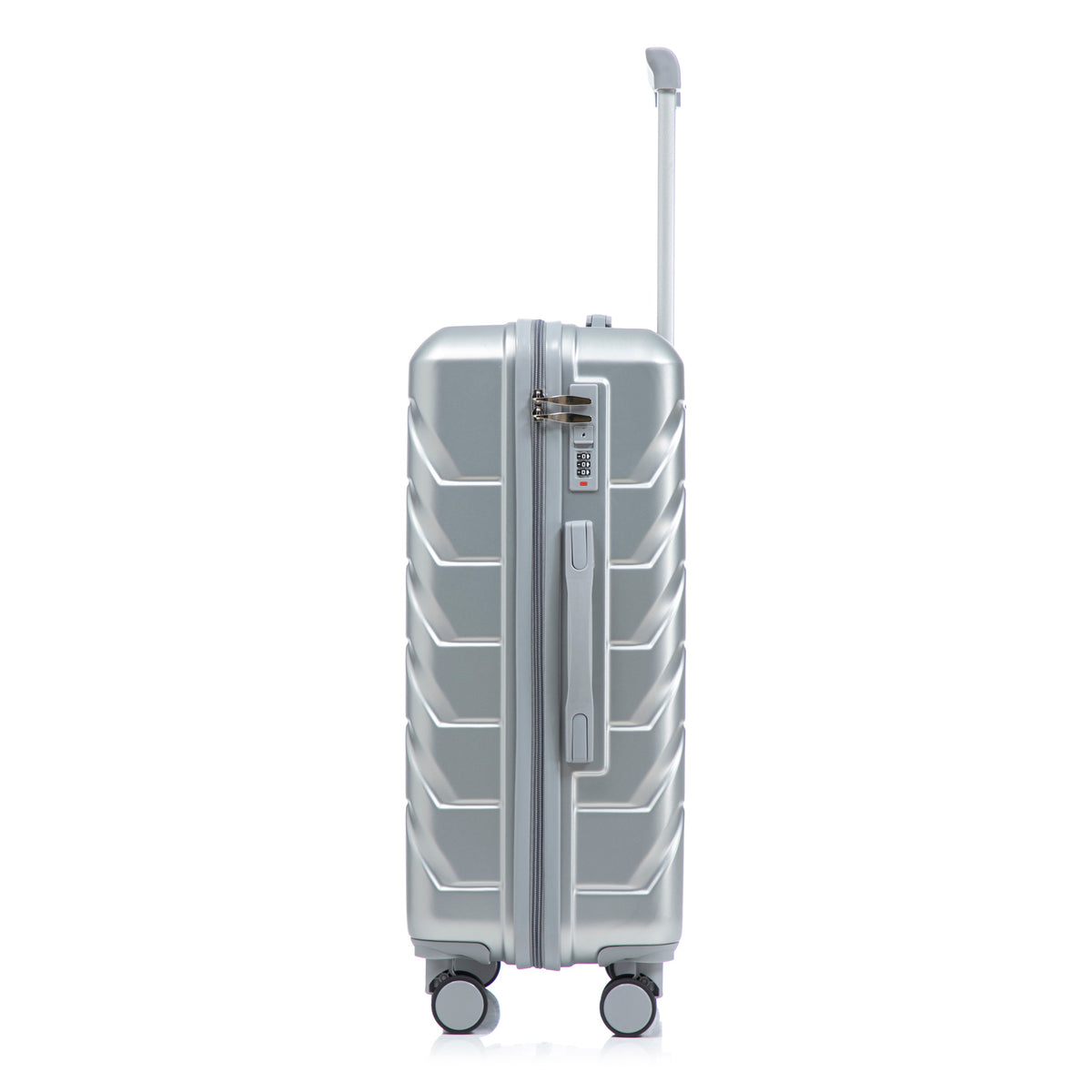 HouseOfZazla silver 3-piece ABS spinner wheel luggage set with combination lock