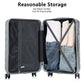 3-piece HouseOfZazla ABS spinner luggage set in silver with wheels and combination locks