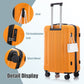 HouseOfZazla 3-piece ABS spinner wheel luggage set in black and orange with TSA locks