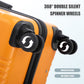 HouseOfZazla 3-piece ABS spinner wheel luggage set in black and orange with TSA locks