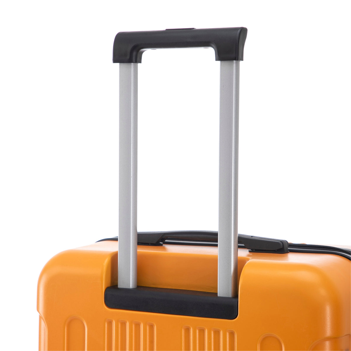 HouseOfZazla 3-piece ABS spinner wheel luggage set in black and orange with TSA lock