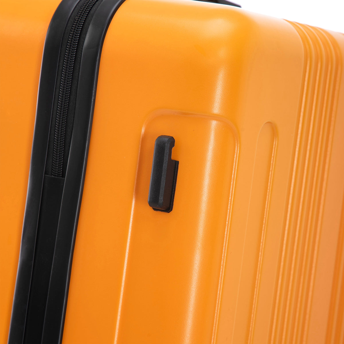 HouseOfZazla 3-piece ABS spinner wheel luggage set in black and orange with TSA locks
