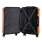 HouseOfZazla 3-piece ABS spinner wheel luggage set in black and orange with TSA locks