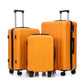 HouseOfZazla 3-piece ABS spinner wheel luggage set in black and orange with TSA lock