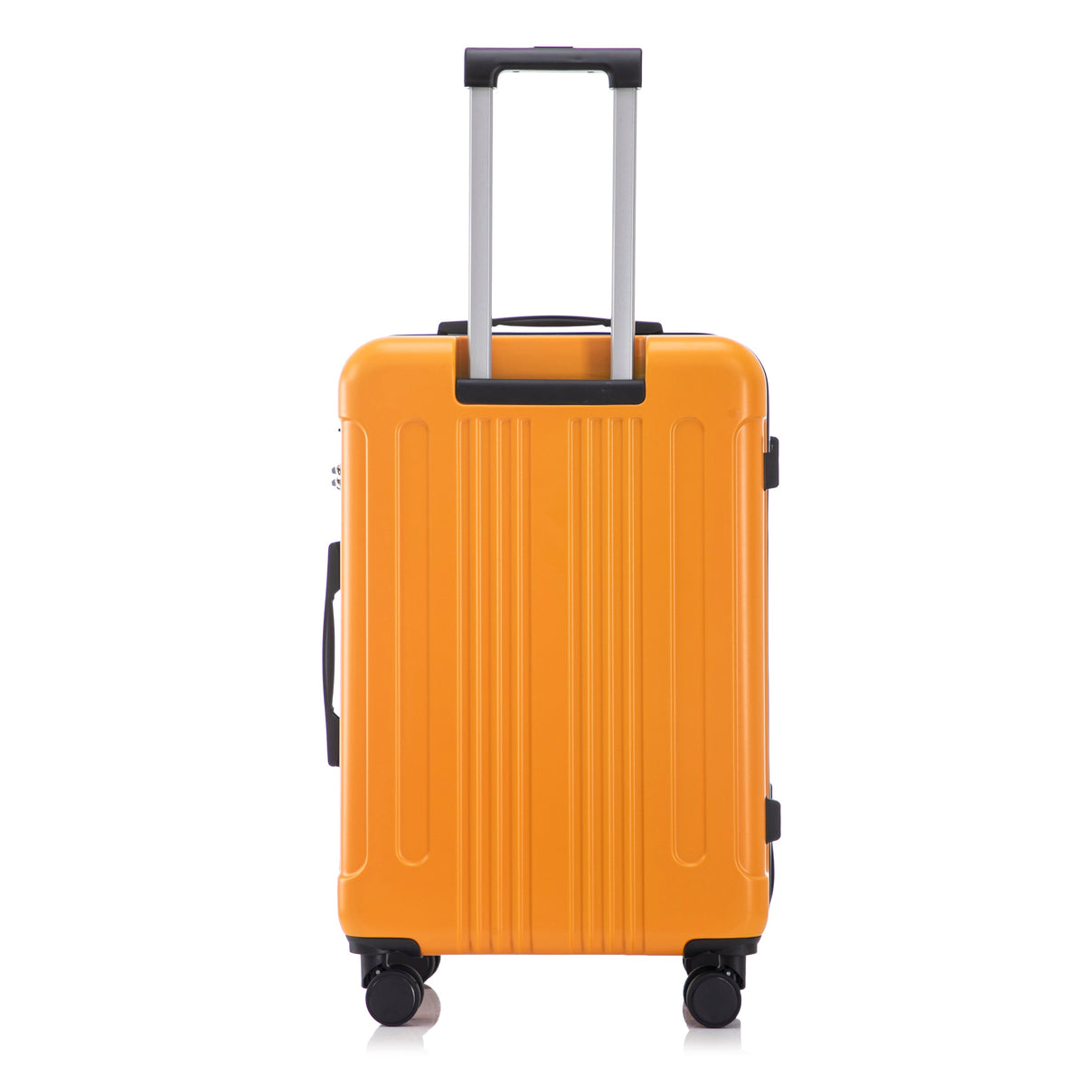 HouseOfZazla 3-piece ABS spinner wheel luggage set with TSA lock in black and orange