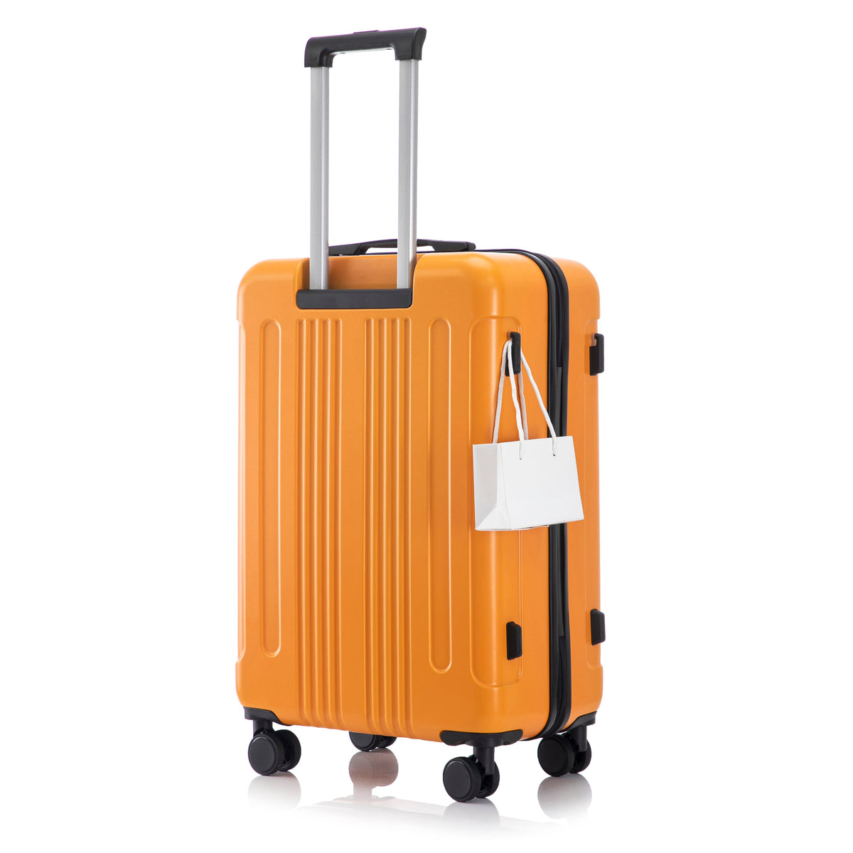 HouseOfZazla 3-piece ABS spinner wheel luggage set in black and orange with TSA locks
