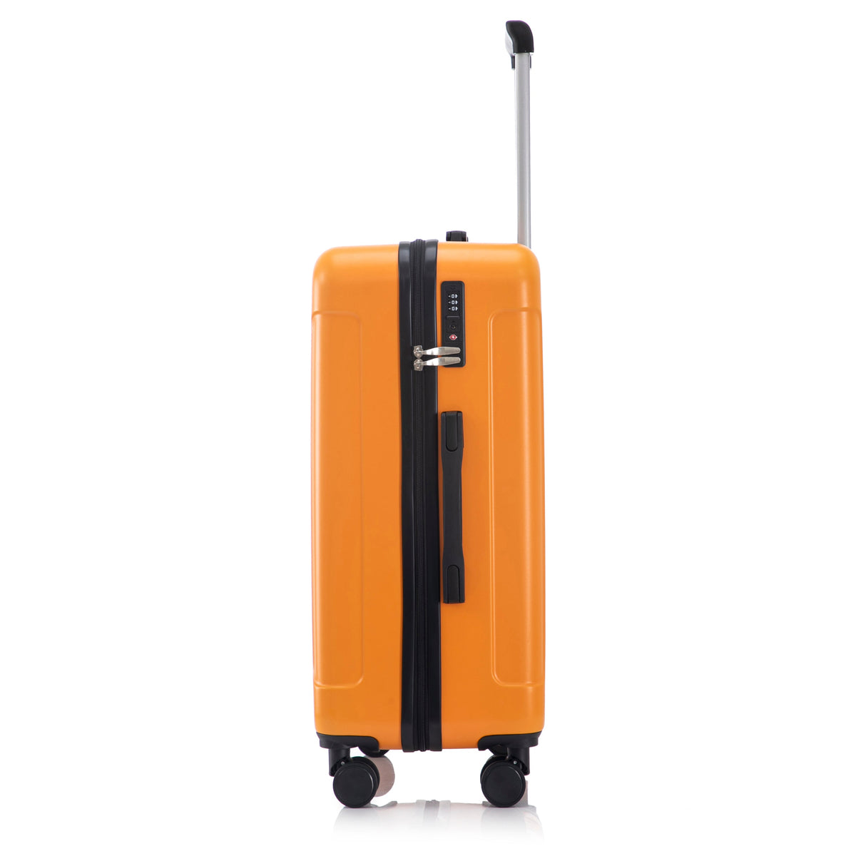 HouseOfZazla 3-piece ABS spinner wheel luggage set in black and orange with TSA locks