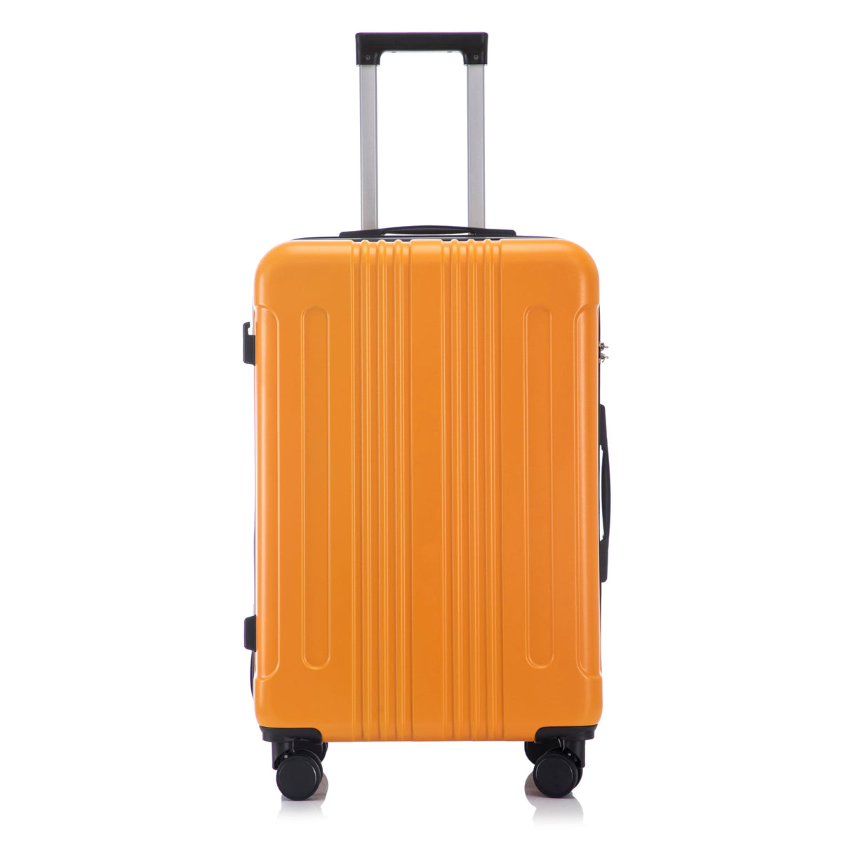 HouseOfZazla 3-piece ABS spinner luggage set in black and orange with TSA locks