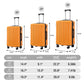 HouseOfZazla 3-piece ABS spinner wheel luggage set in black and orange with TSA locks