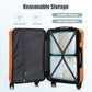 HouseOfZazla 3-piece ABS spinner wheel luggage set in black and orange with TSA locks