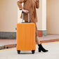 Black and orange 3-piece ABS spinner wheel luggage set with TSA lock by HouseOfZazla