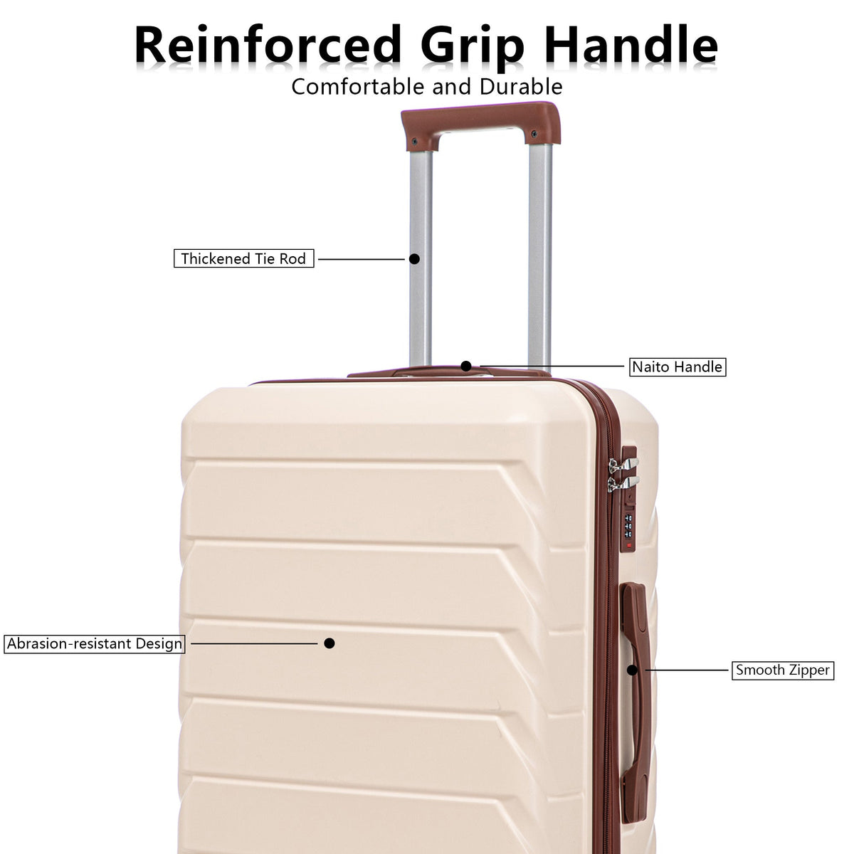HouseOfZazla 3-piece ABS spinner wheel luggage set in matching sizes for travel and storage