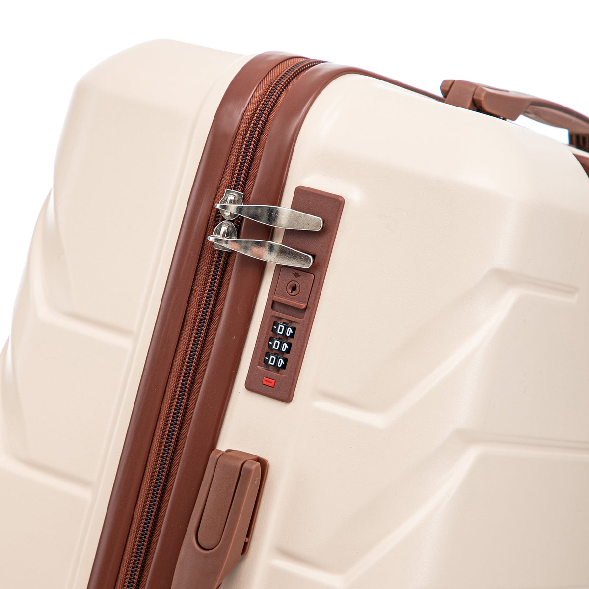 HouseOfZazla 3-piece ABS spinner wheel luggage set in assorted sizes, shown together