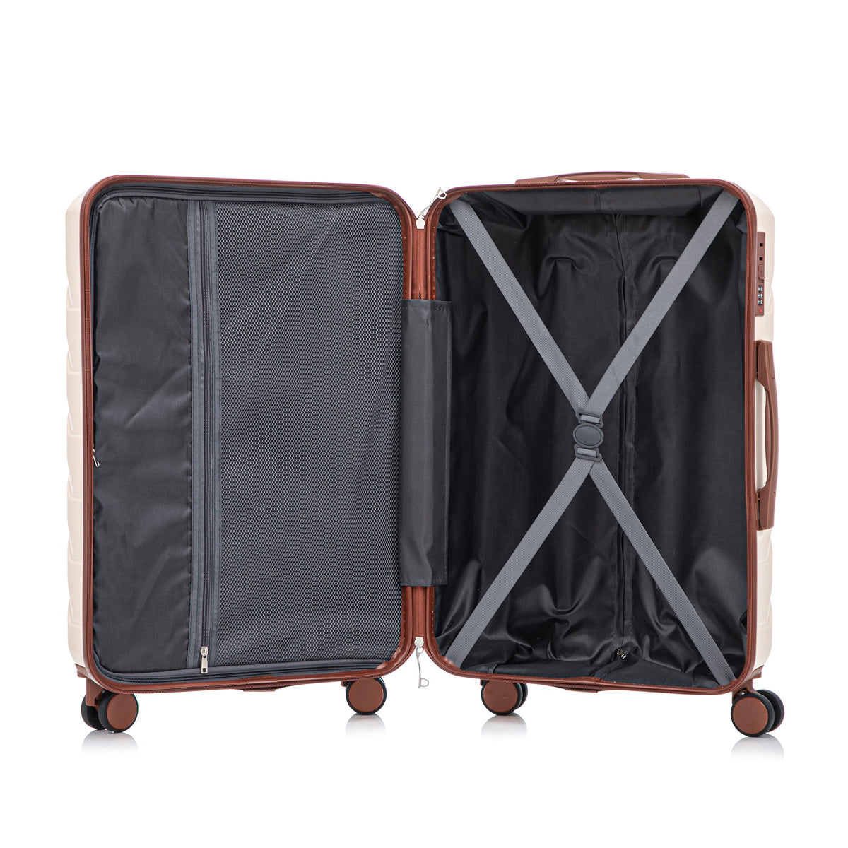 HouseOfZazla 3-piece ABS spinner wheel luggage set in assorted sizes