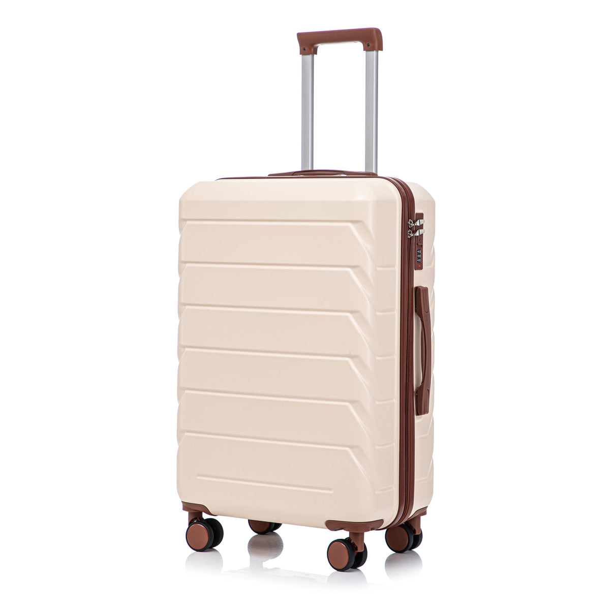 HouseOfZazla 3-piece ABS spinner wheel luggage set in black with matching carry-on suitcases
