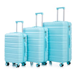 HIFINE Tourist 3-piece blue ABS spinner wheel luggage set with matching suitcases