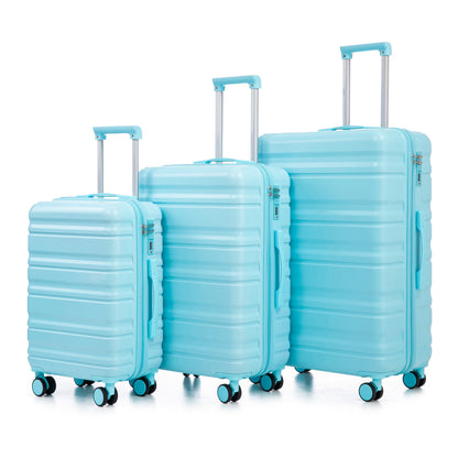 HIFINE Tourist 3-piece blue ABS spinner wheel luggage set with matching suitcases