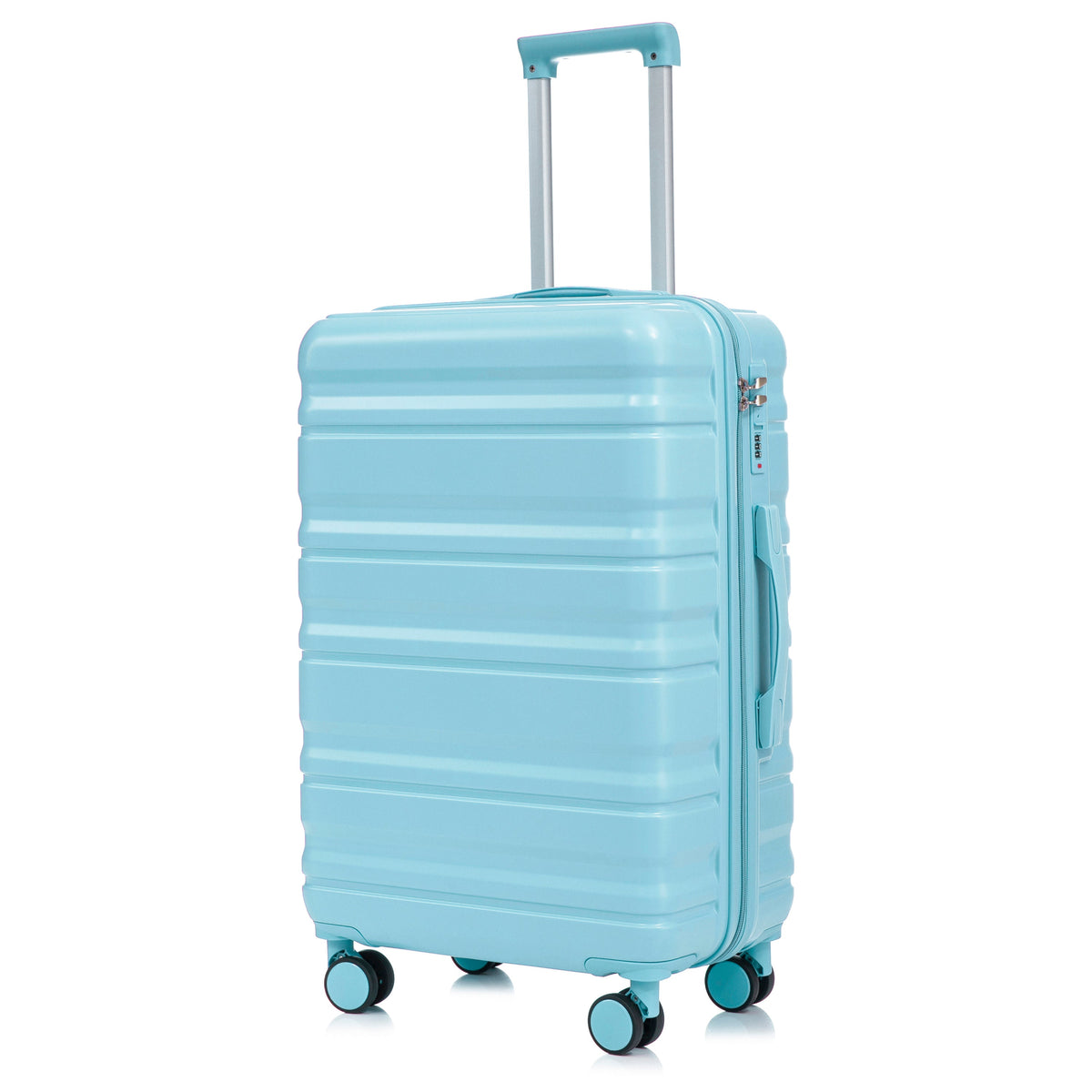 Blue HIFINE Tourist 3-piece ABS spinner wheel luggage set with matching suitcases and travel bags