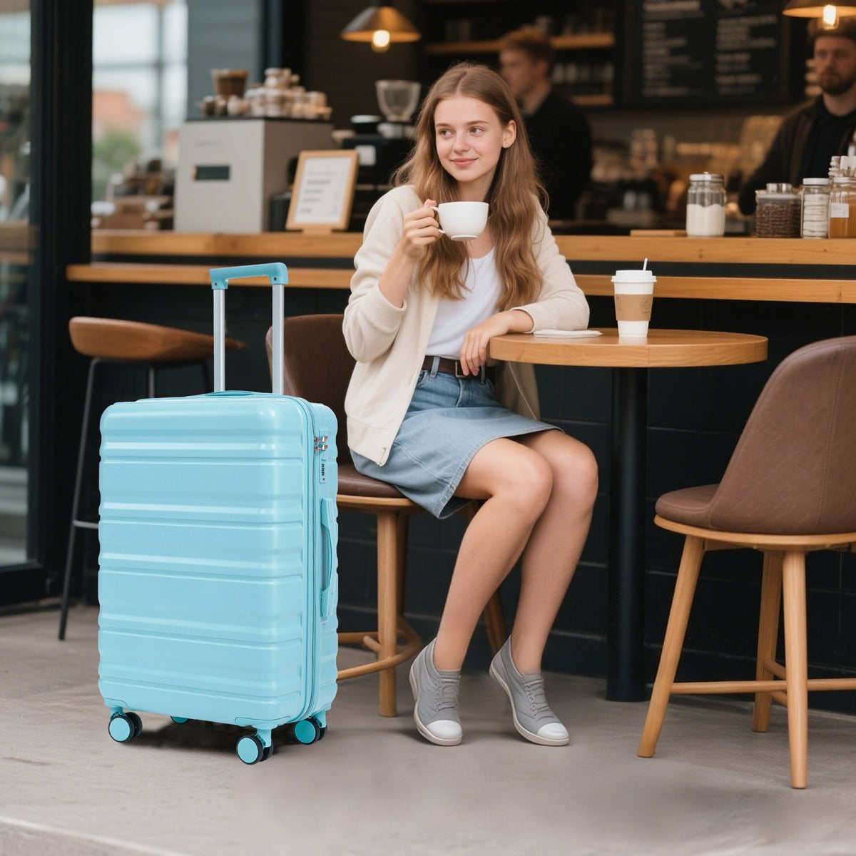 HIFINE Tourist 3-piece blue ABS spinner wheel luggage set by HouseOfZazla