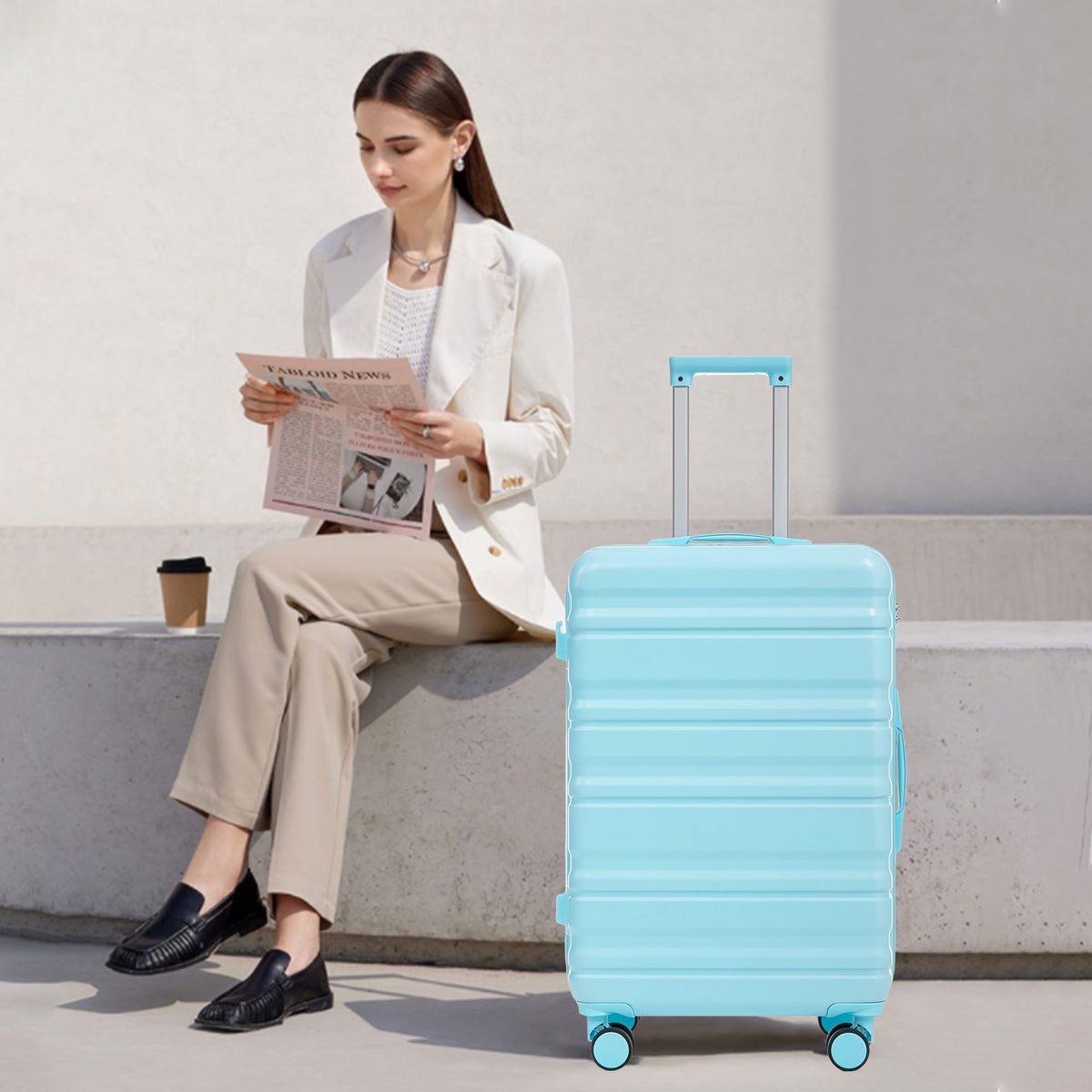 HIFINE Tourist 3-piece ABS spinner wheel luggage set in blue by HouseOfZazla