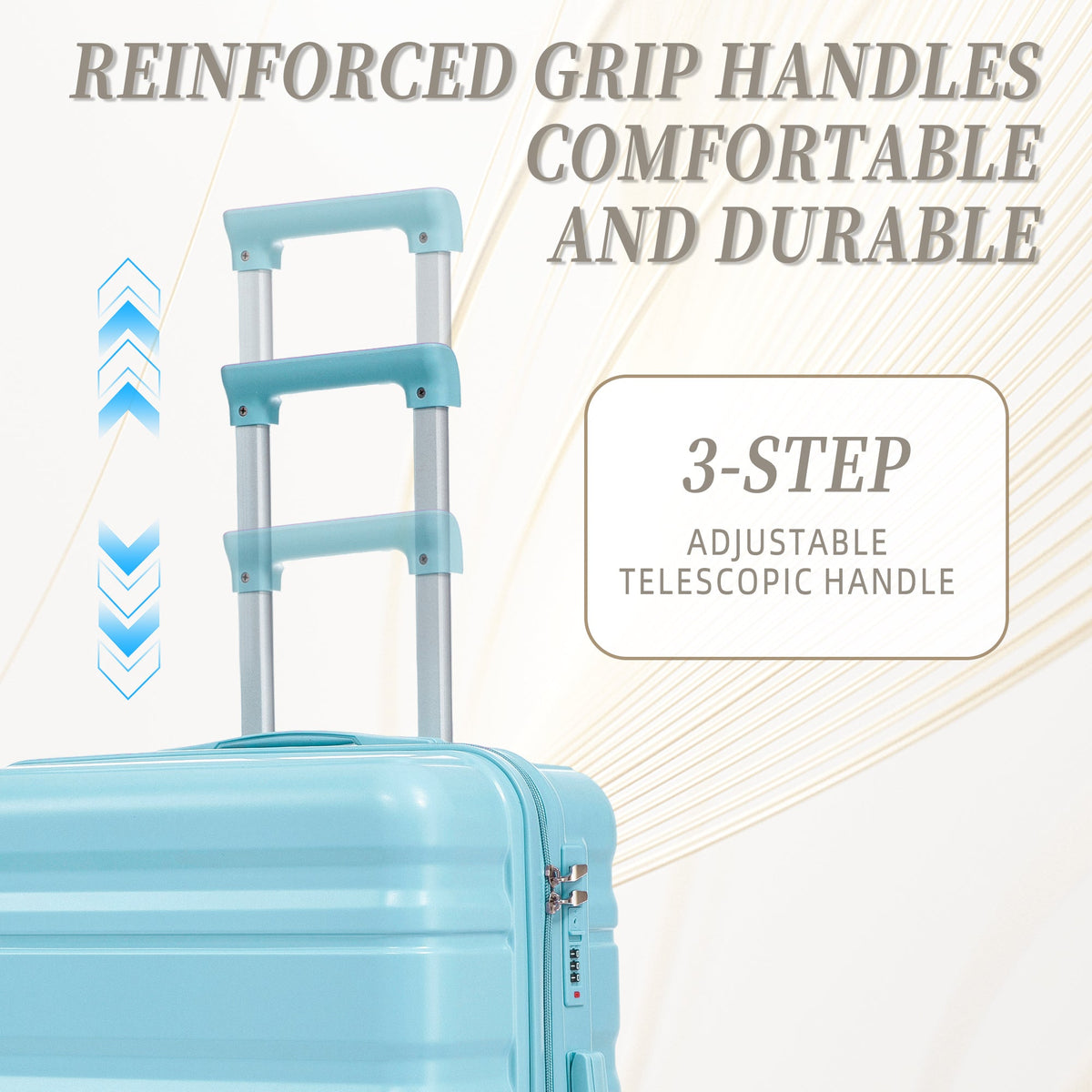 HIFINE Tourist 3-piece blue ABS spinner wheel luggage set by HouseOfZazla