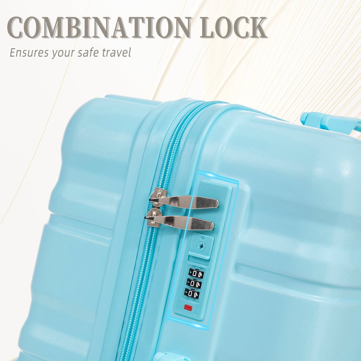 HIFINE Tourist 3-piece blue ABS spinner wheel luggage set with matching suitcases