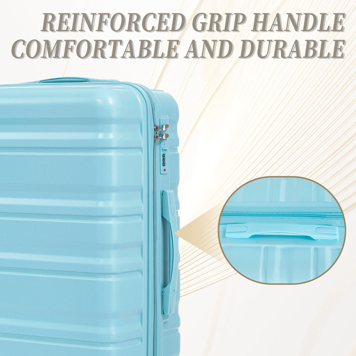 HIFINE Tourist 3-piece blue ABS spinner wheel luggage set with matching suitcases and travel bags