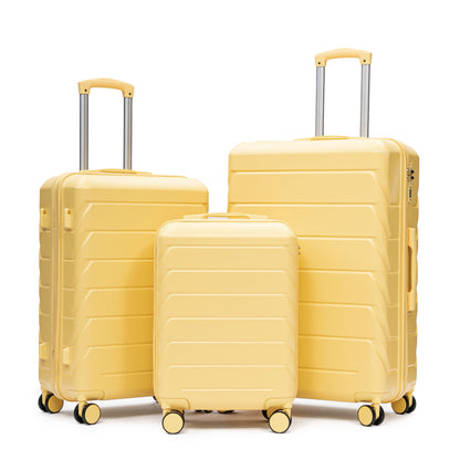 HouseOfZazla 3-piece hard case luggage set in 20, 24, and 28-inch sizes