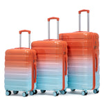 HouseOfZazla 3-piece spinner wheel luggage set in blue and red with silent wheels