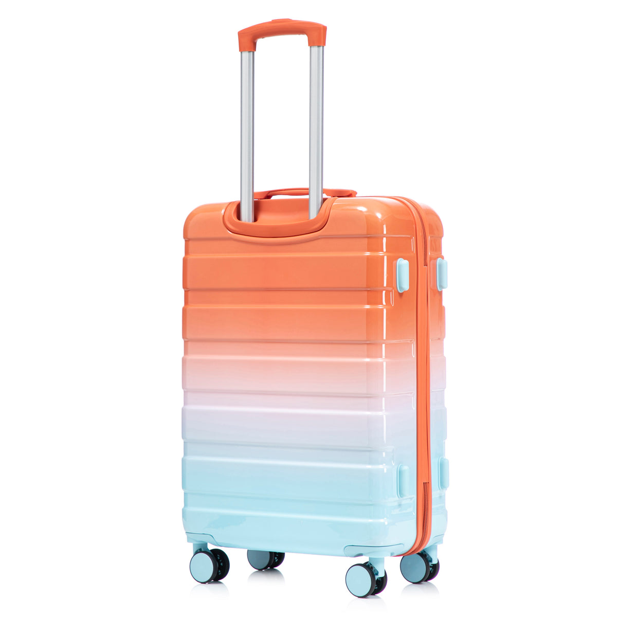 HouseOfZazla 3-piece spinner wheel luggage set with silent wheels in blue and red