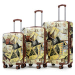 HouseOfZazla 3-piece spinner wheel luggage set with waterproof black vintage polycarbonate shells