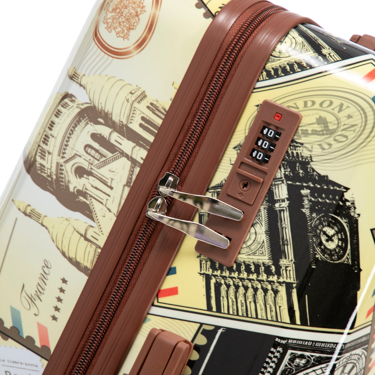 3-piece black vintage spinner wheel luggage set with waterproof polycarbonate shell by HouseOfZazla