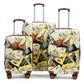 HouseOfZazla 3-piece spinner wheel luggage set with waterproof polycarbonate shell in black vintage style