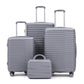 HouseOfZazla 4-piece light gray polypropylene luggage set with spinner wheels and cosmetic case