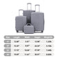 HouseOfZazla 4-piece light gray polypropylene luggage set with spinner wheels and cosmetic case