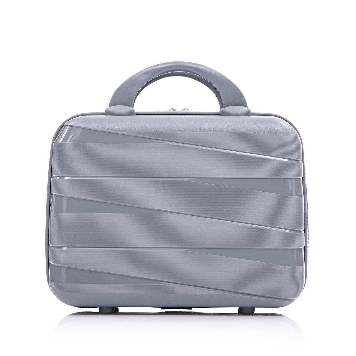 HouseOfZazla 4-piece light gray polypropylene luggage set with spinner wheels and cosmetic case